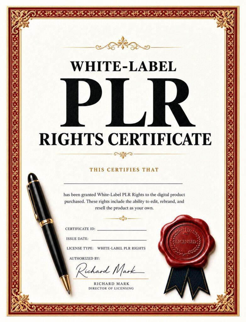 White Label PLR Certificate